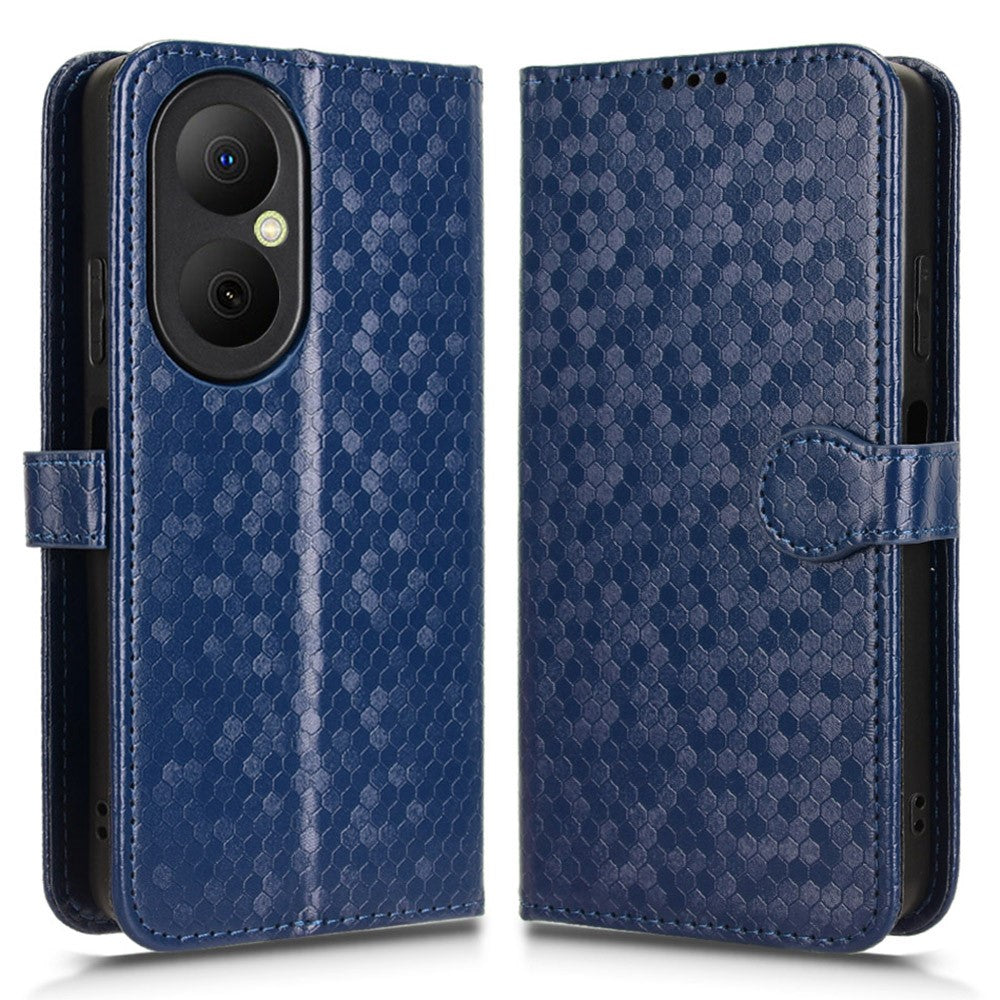 Huawei Nova Y73 4G / Enjoy 80 Plånboksfodral i PU-läder med prickmönster och handledsrem