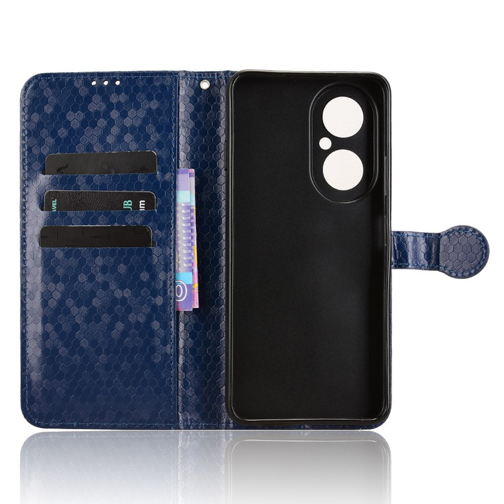 Huawei Nova Y73 4G / Enjoy 80 Plånboksfodral i PU-läder med prickmönster och handledsrem