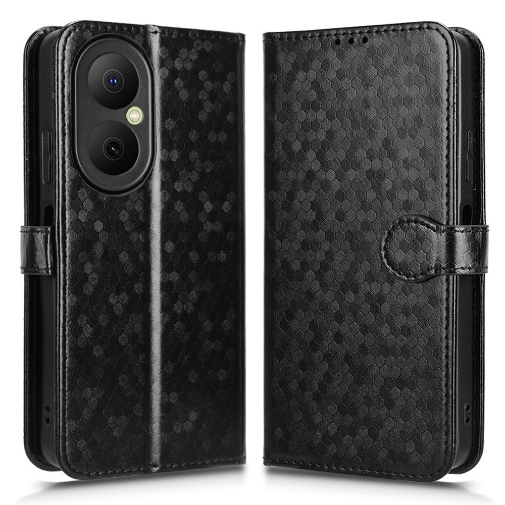 Huawei Nova Y73 4G / Enjoy 80 Plånboksfodral i PU-läder med prickmönster och handledsrem
