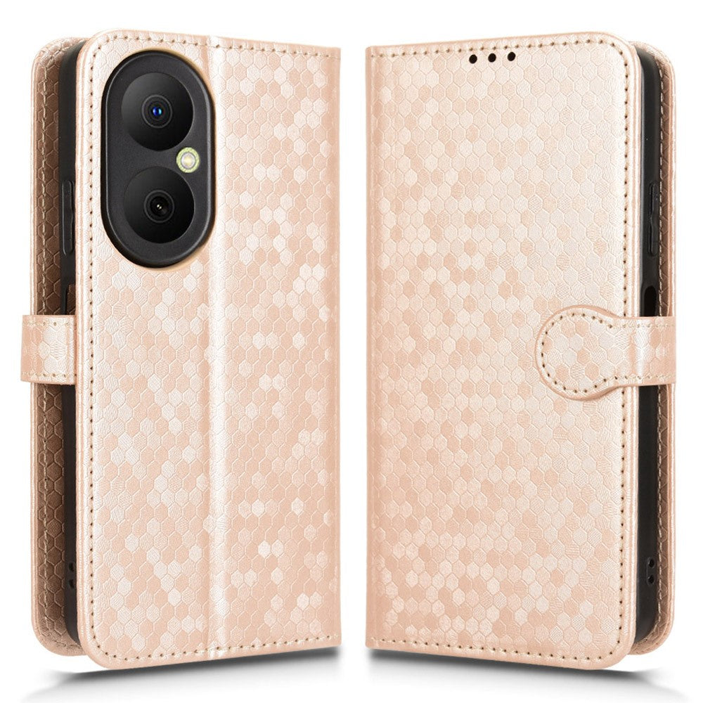 Huawei Nova Y73 4G / Enjoy 80 Plånboksfodral i PU-läder med prickmönster och handledsrem