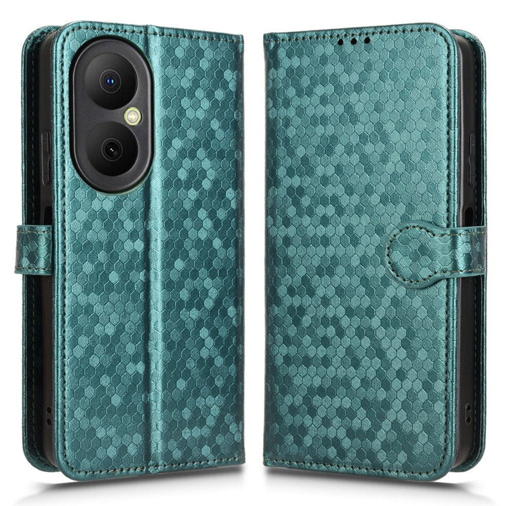 Huawei Nova Y73 4G / Enjoy 80 Plånboksfodral i PU-läder med prickmönster och handledsrem