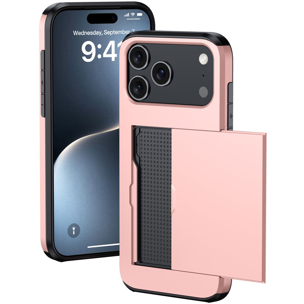 For iPhone 18 Pro / 17 Pro Case with Card Holder TPU + PC Phone Back Cover