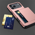 iPhone 18 Pro / 17 Pro Skal TPU/PC med Korthållare - Vit