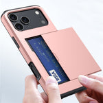 iPhone 18 Pro / 17 Pro Skal TPU/PC med Korthållare - Vit