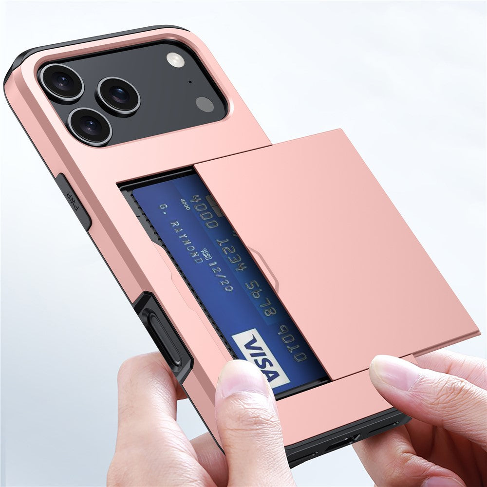 iPhone 18 Pro / 17 Pro Skal TPU/PC med Korthållare - Grå