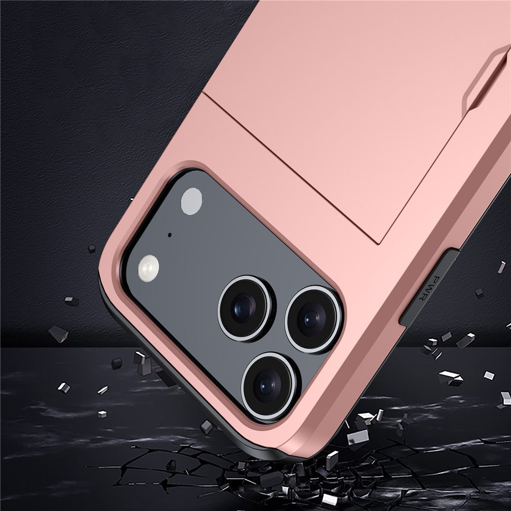 iPhone 18 Pro Max / 17 Pro Max Skal TPU/PC med Korthållare - Guld