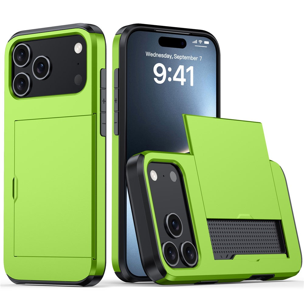 For iPhone 18 Pro Max / 17 Pro Max Case Card Holder TPU + PC Phone Back Cover