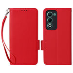 For Oppo A5 5G / 4G / A5m Case with Wrist Strap Litchi Texture PU Leather Wallet Phone Cover