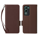 For Oppo A5 5G / 4G / A5m Case with Wrist Strap Litchi Texture PU Leather Wallet Phone Cover