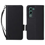 For Oppo A5 5G / 4G / A5m Case with Wrist Strap Litchi Texture PU Leather Wallet Phone Cover