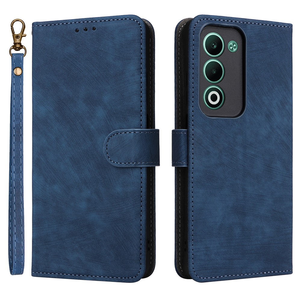 Til Oppo A5 5G / 4G / A5m Etui Pung RFID-blokerende PU læder telefoncover Stand med rem
