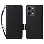 For Oppo Reno14 Pro 5G (Global) Case with Wrist Strap Litchi Texture PU Leather Wallet Phone Cover