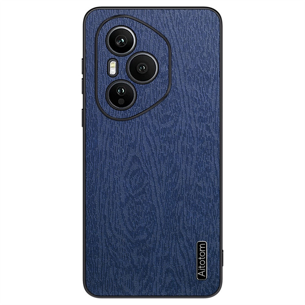 For Honor 400 Pro 5G (Global) Cover Trætekstur PU-læderbelagt PC TPU Telefoncover