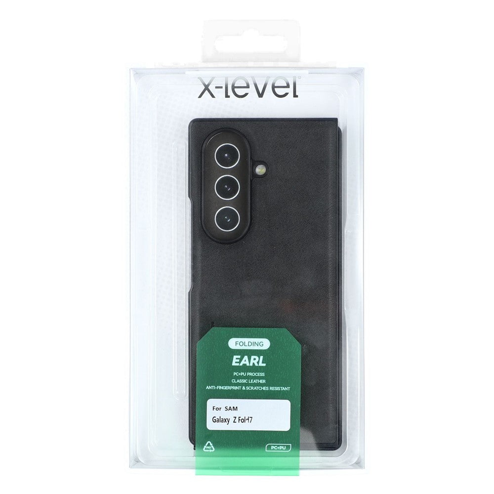 X-LEVEL Bojue-3 Series For Samsung Galaxy Z Fold7 5G Case Leather Coated PC+TPU Phone Back Cover