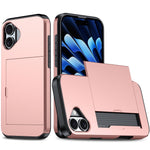 For iPhone 17 Case with Card Holder TPU + PC Phone Back Cover