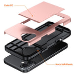 For iPhone 17 Case with Card Holder TPU + PC Phone Back Cover