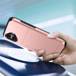 For iPhone 17 Case with Card Holder TPU + PC Phone Back Cover