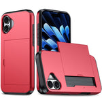 For iPhone 17 Case with Card Holder TPU + PC Phone Back Cover