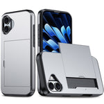 For iPhone 17 Case with Card Holder TPU + PC Phone Back Cover