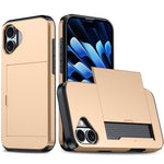 For iPhone 17 Case with Card Holder TPU + PC Phone Back Cover