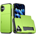 For iPhone 17 Case with Card Holder TPU + PC Phone Back Cover