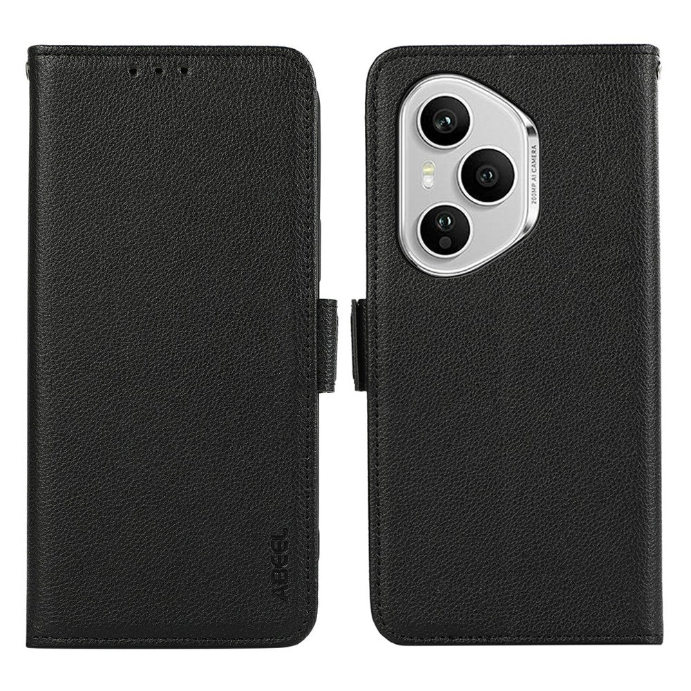 ABEEL For Honor 400 Pro 5G (Global) Case Litchi Texture Leather RFID Blocking Phone Cover