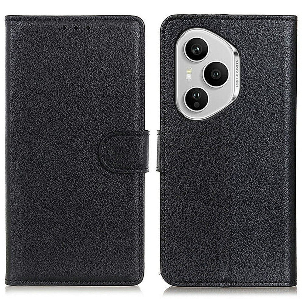 For Honor 400 Pro 5G (Global) Wallet Cover PU Læder Telefoncover Litchi Tekstur