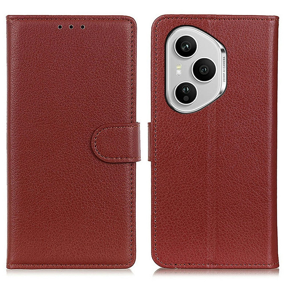 For Honor 400 Pro 5G (Global) Wallet Cover PU Læder Telefoncover Litchi Tekstur