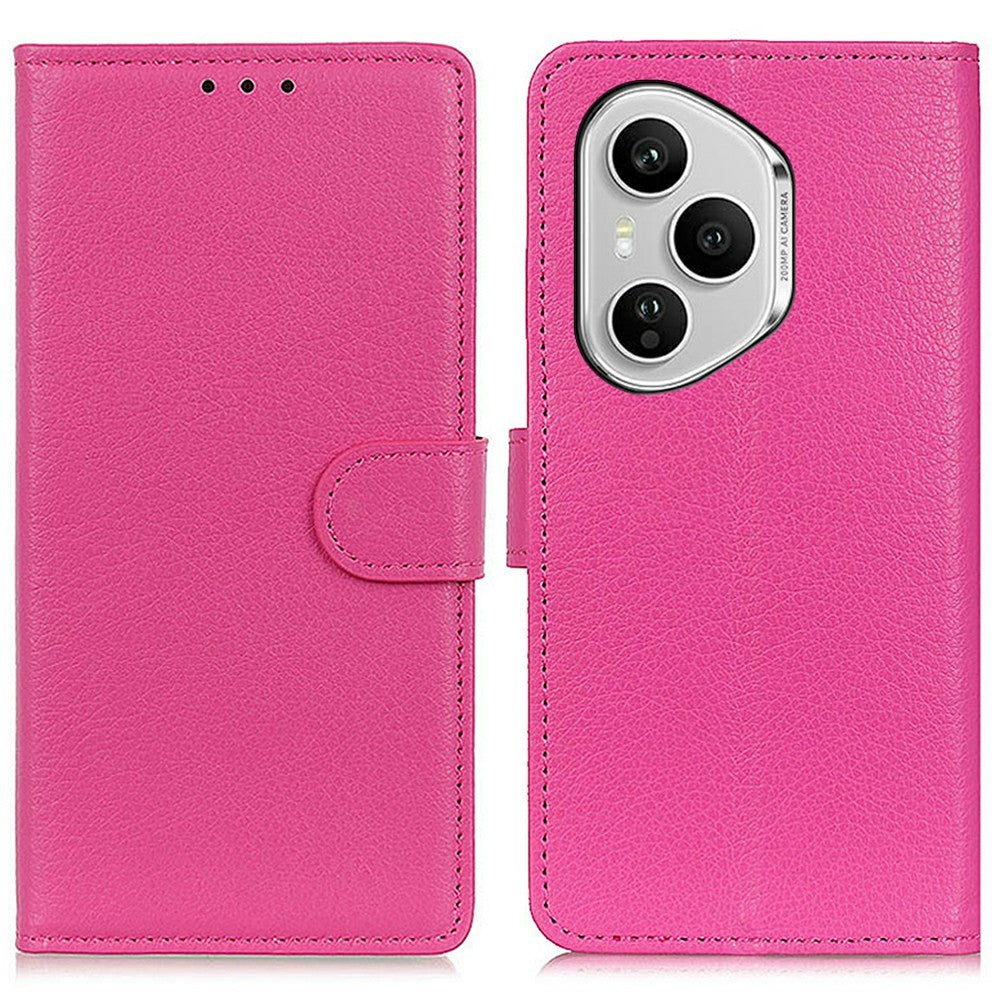 For Honor 400 Pro 5G (Global) Wallet Cover PU Læder Telefoncover Litchi Tekstur