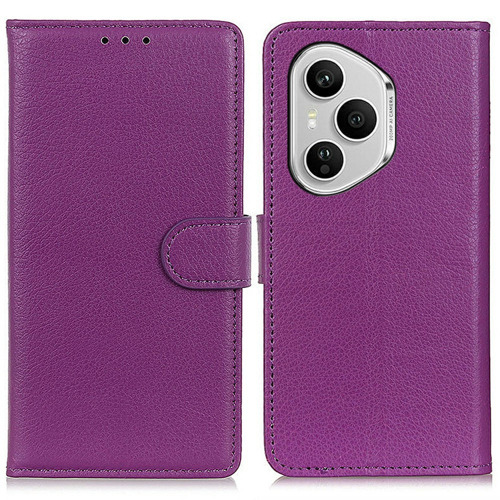 For Honor 400 Pro 5G (Global) Wallet Cover PU Læder Telefoncover Litchi Tekstur