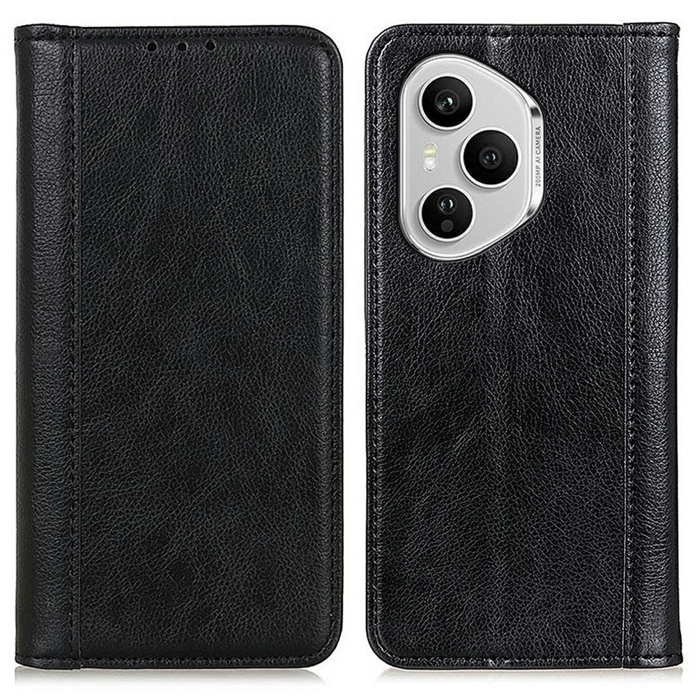 For Honor 400 Pro 5G (Global) Stand Case Split Leather Litchi Texture Wallet Phone Cover