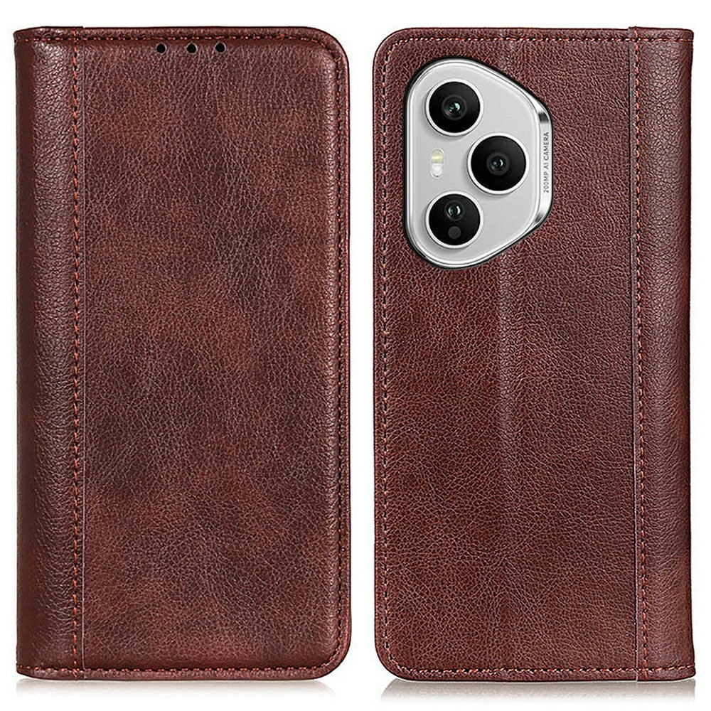 For Honor 400 Pro 5G (Global) Stand Case Split Leather Litchi Texture Wallet Phone Cover