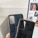 For Samsung Galaxy A73 5G Mahjong Texture Cell Phone Shell Cover Nano Electroplating Genuine Cowhide Leather+PC+TPU Anti-scratch Phone Case
