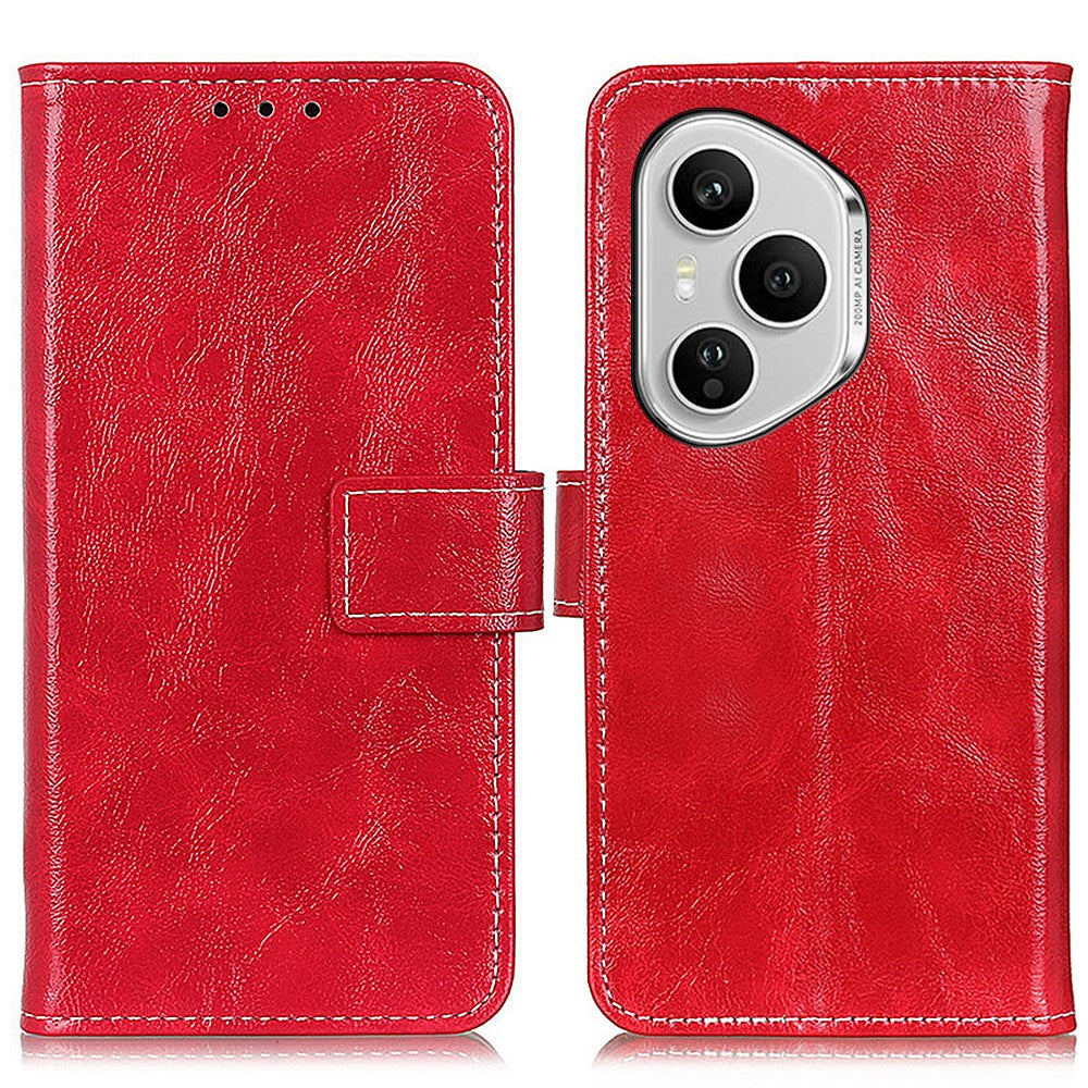 For Honor 400 Pro 5G (Global) Case Wallet Leather Phone Cover Crazy Horse Texture