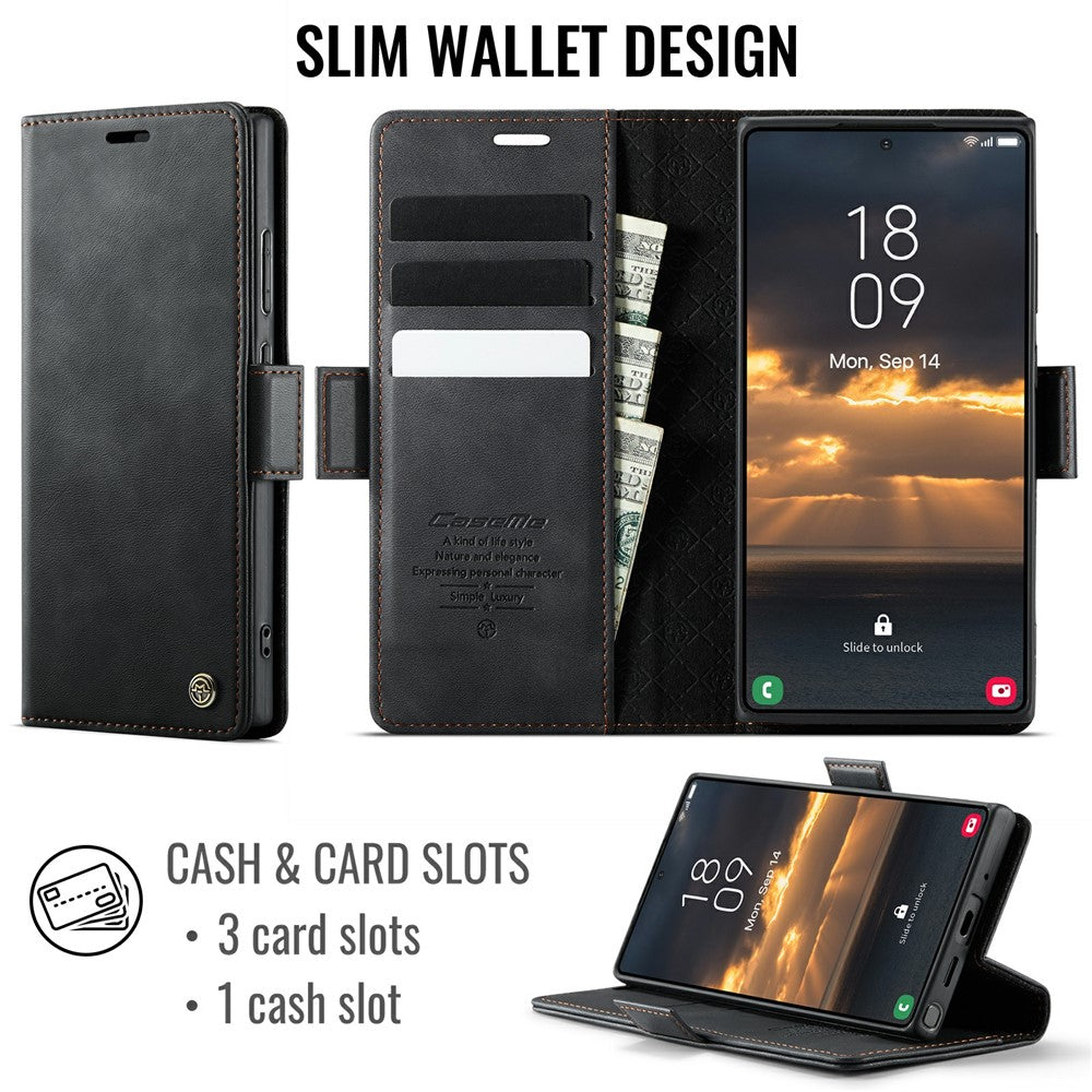 CASEME 033 Series til Samsung Galaxy Note20 Ultra 5G / Note20 Ultra Etui RFID Blokerende Pung Stand Kalve Tekstur Læder Telefon Cover