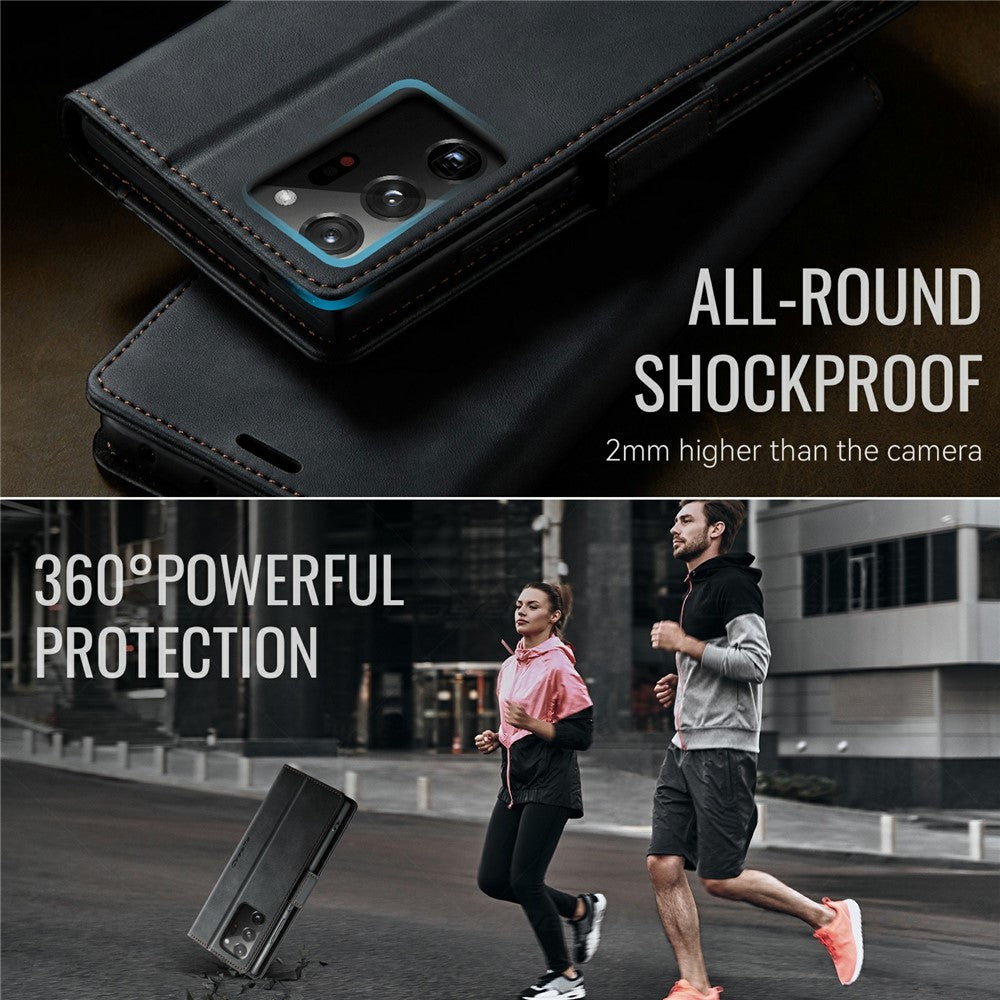 CASEME 033 Series til Samsung Galaxy Note20 Ultra 5G / Note20 Ultra Etui RFID Blokerende Pung Stand Kalve Tekstur Læder Telefon Cover