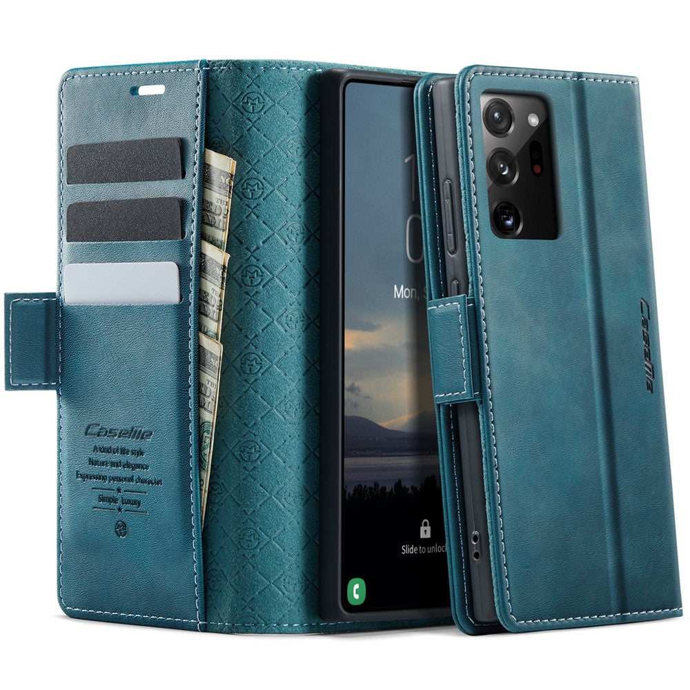 CASEME 033 Series til Samsung Galaxy Note20 Ultra 5G / Note20 Ultra Etui RFID Blokerende Pung Stand Kalve Tekstur Læder Telefon Cover