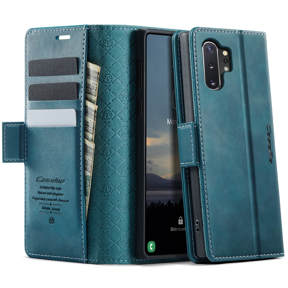 CASEME 033 Series For Samsung Galaxy Note10+ 5G  /  4G Case RFID Blocking Wallet Stand Calf Texture Leather Phone Cover