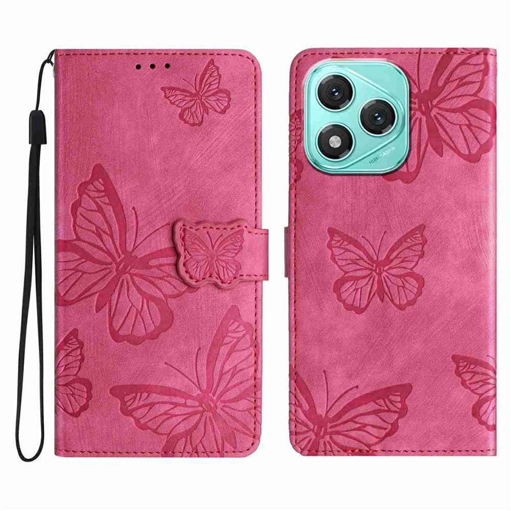 Honor 400 Lite 5G Cover Sommerfugledesign Flip Wallet Læder Telefonetui Skin-Touch