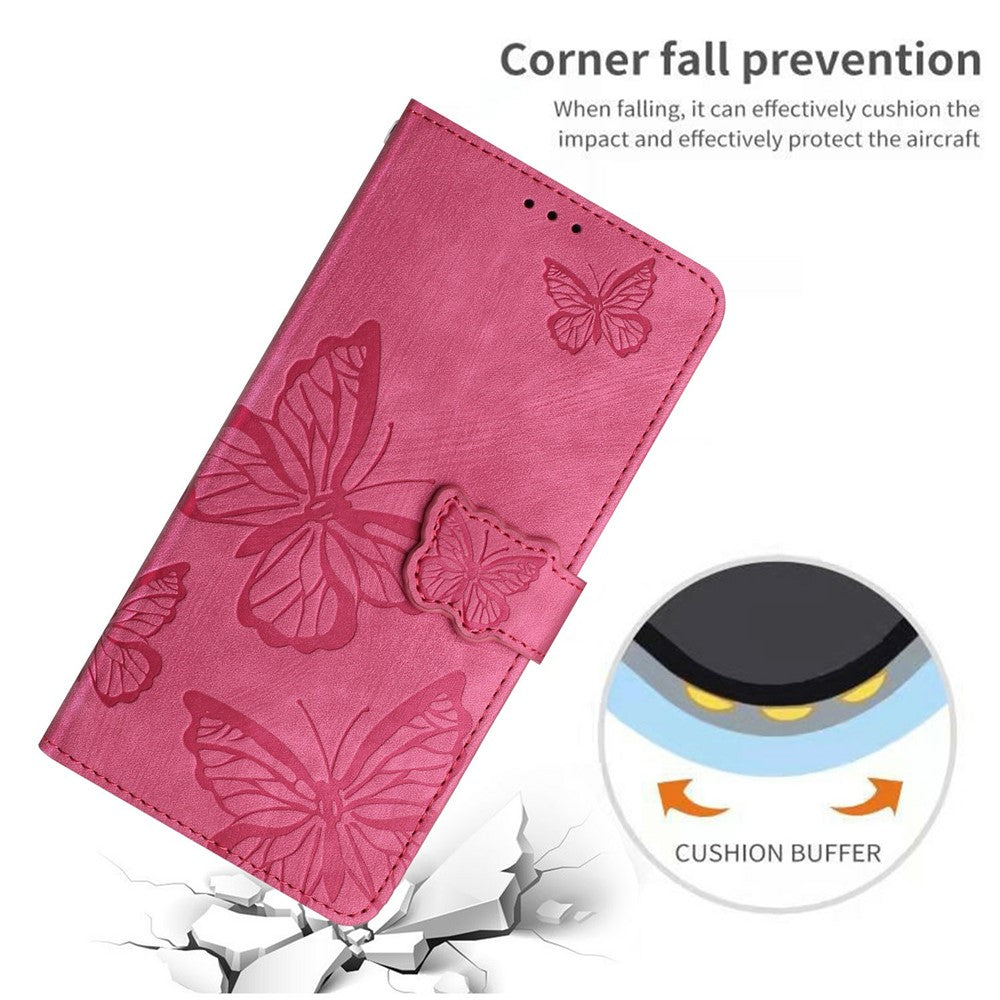 Honor 400 Lite 5G Cover Sommerfugledesign Flip Wallet Læder Telefonetui Skin-Touch