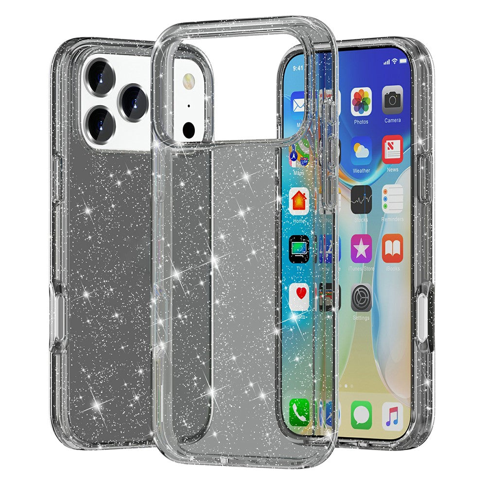 Til iPhone 17 Pro Max Cover Mousserende Pulver Glitter Skinnende Blød TPU + Hårdt PC Bagcover