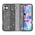 For iPhone 17 Case Sparkly Powder Glitter Shiny Soft TPU + Hard PC Back Cover