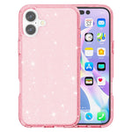 For iPhone 17 Case Sparkly Powder Glitter Shiny Soft TPU + Hard PC Back Cover