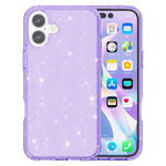 For iPhone 17 Case Sparkly Powder Glitter Shiny Soft TPU + Hard PC Back Cover