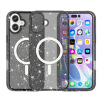 Til iPhone 17 Cover Kompatibel med MagSafe Glitter Pulver PC + TPU Telefon Cover