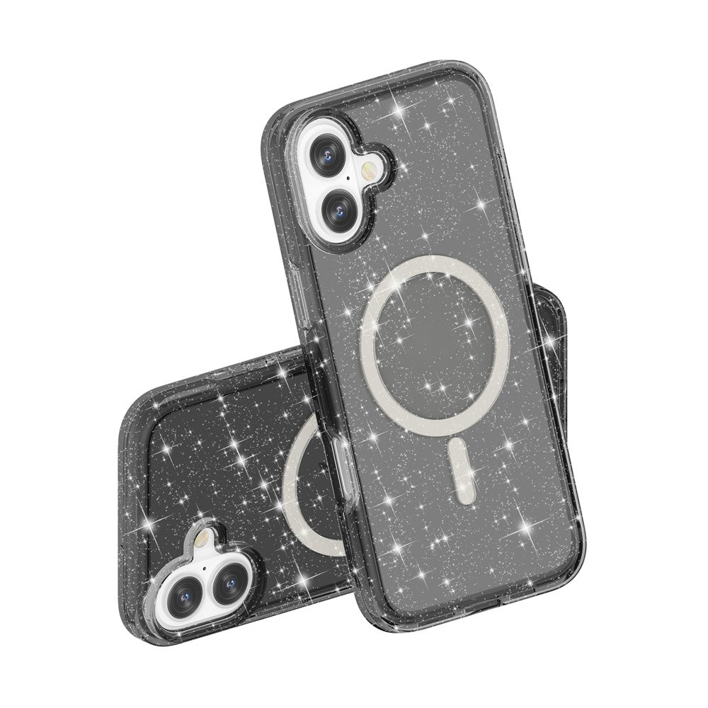 Til iPhone 17 Cover Kompatibel med MagSafe Glitter Pulver PC + TPU Telefon Cover