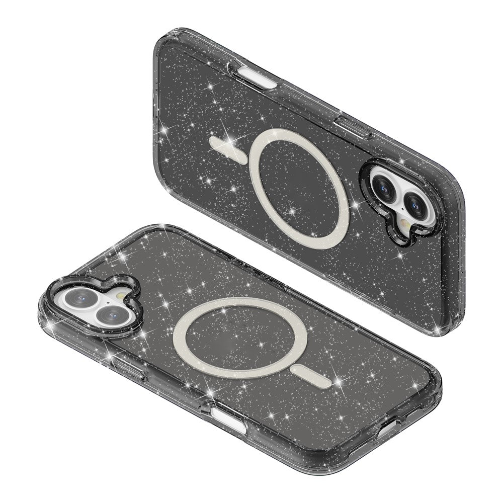 Til iPhone 17 Cover Kompatibel med MagSafe Glitter Pulver PC + TPU Telefon Cover