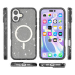 Til iPhone 17 Cover Kompatibel med MagSafe Glitter Pulver PC + TPU Telefon Cover