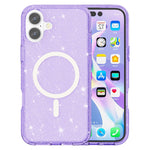 Til iPhone 17 Cover Kompatibel med MagSafe Glitter Pulver PC + TPU Telefon Cover
