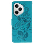 For Honor 400 Pro 5G (Global) Case Wallet Stand Imprinted Rose Butterfly PU Leather Phone Cover